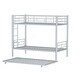 preview thumbnail 14 of 13, Gray+Silver Twin over Twin Metal Bunk Bed with Noise-Reducing Guardrail