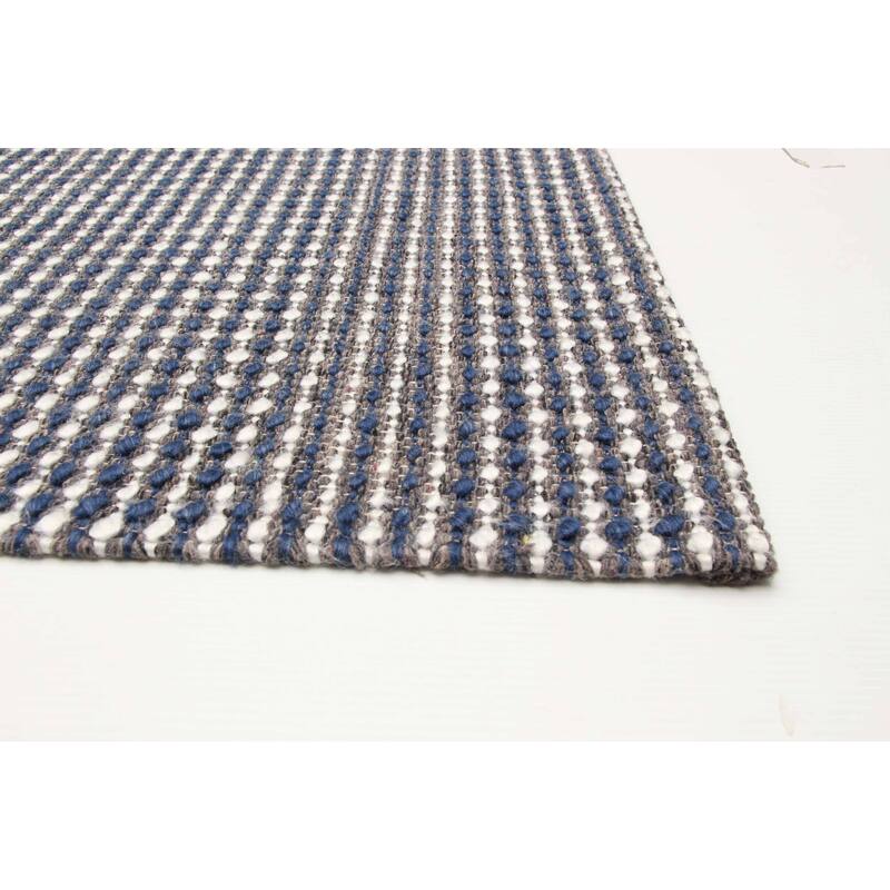 ECARPETGALLERY Braid weave Sienna Dark Navy Wool Rug - 5'0 x 8'1