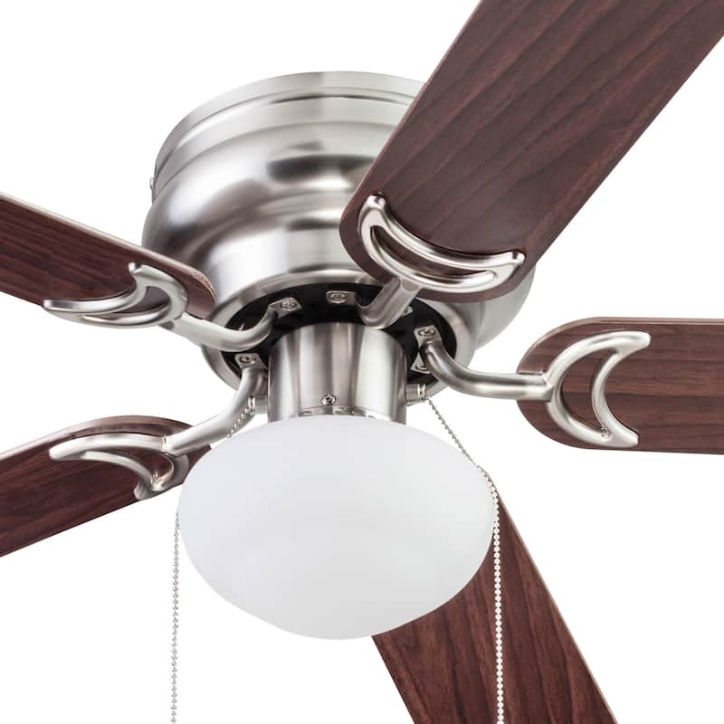 44" Prominence Home Alvina Satin Nickel Traditional Indoor LED Ceiling Fan with Light, Pull Chain
