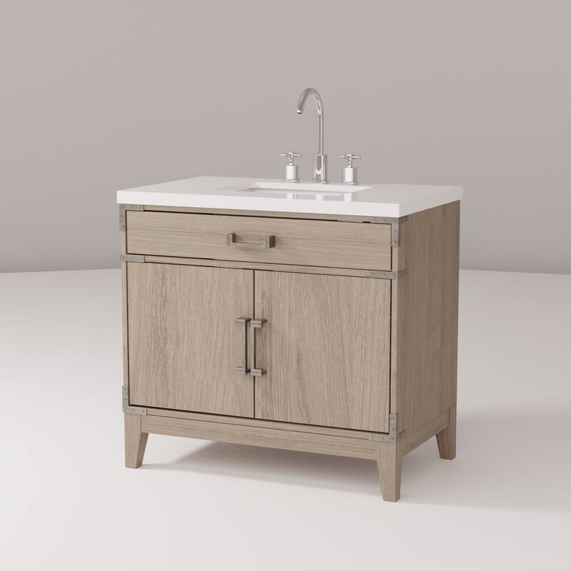 Laurel Bath Vanity Cultured Marble Top, Sink and Faucet