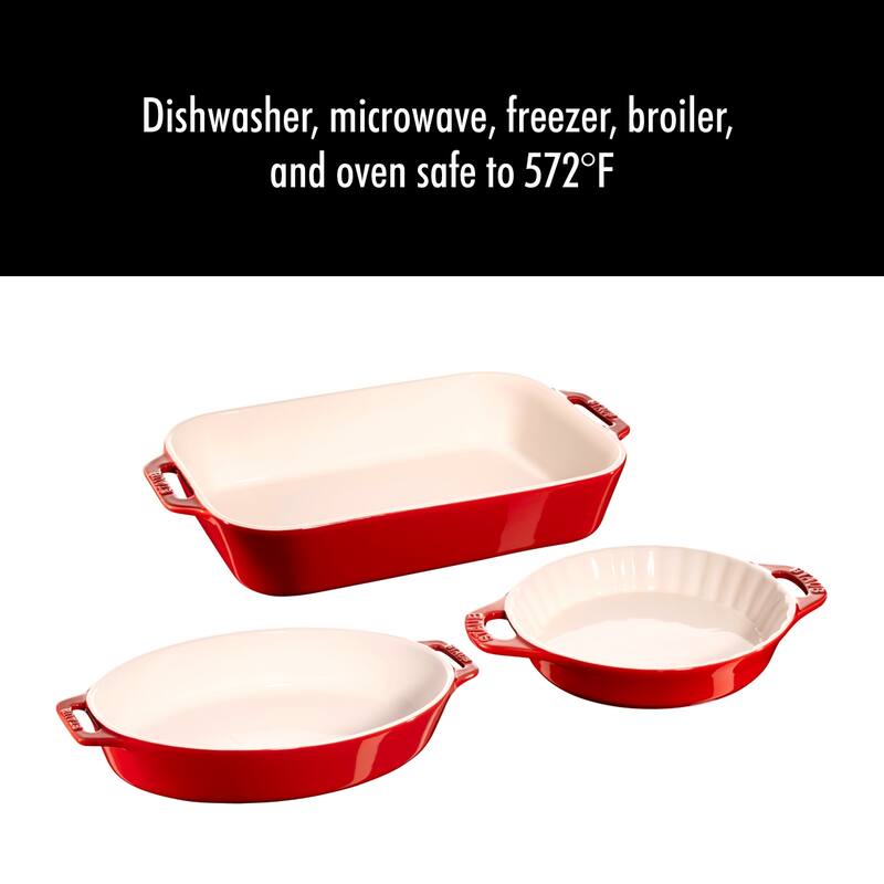 STAUB Ceramic 3-pc Mixed Baking Dish Set