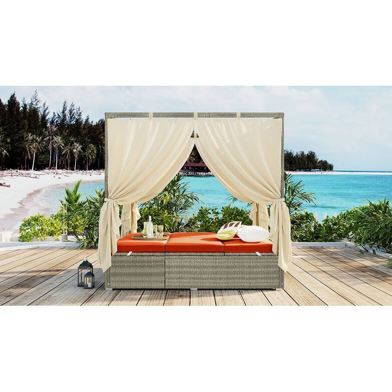 Adjustable Sun Bed With Curtain
