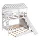 preview thumbnail 16 of 14, Twin Over Twin House Bunk Bed with Trundle & Slide