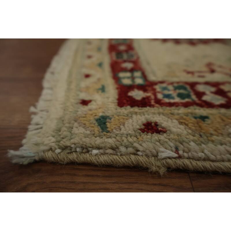 Hand Knotted Oriental 100% Wool Carpet Traditional Floral Beige & Ivories Peshawar Area Rug - 2' 7'' X 1' 8''