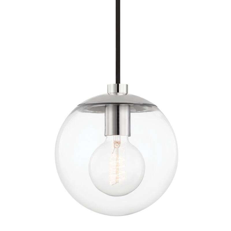 Mitzi by Hudson Valley Meadow 1-light Pendant with Clear Glass - Polished Nickel