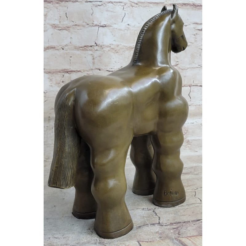 Modern Art Trojan Horse Bronze Statue Sculpture After Botero Boterismo 10 Inches X 10 Inches