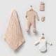 preview thumbnail 4 of 6, Newborn Baby Girl Knit Ensemble with Pom-Pom Details Beige