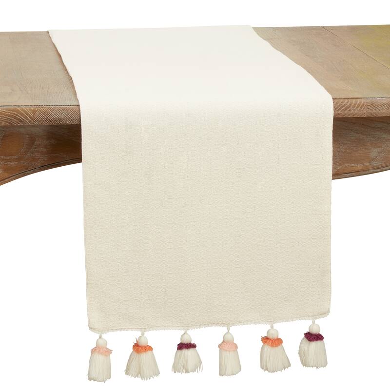 Table Runner With Tassel Design