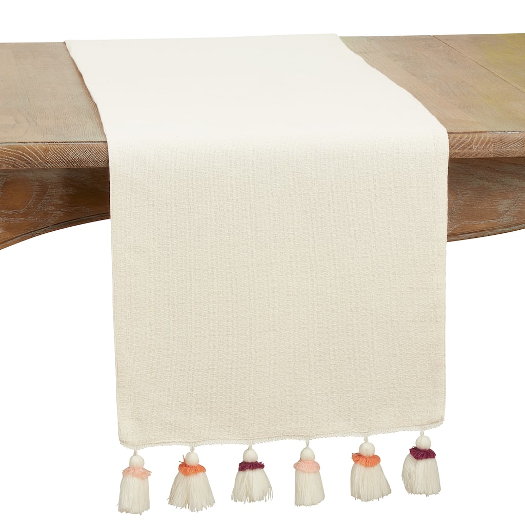 Table Runner With Tassel Design