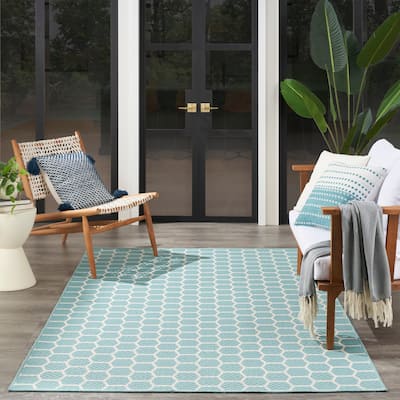Nourison Reversible Indoor Outdoor Indoor/Outdoor Geometric Area Rug