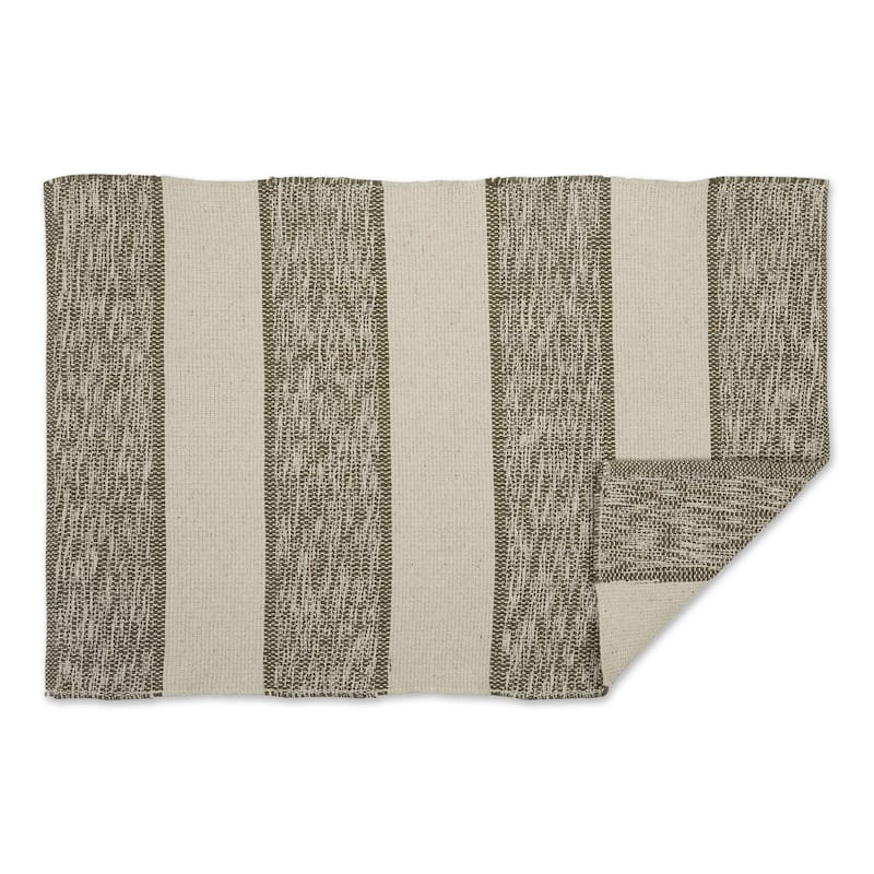DII French Blue Variegated Plaid Recycled Yarn Rug (Set of 2) - Big