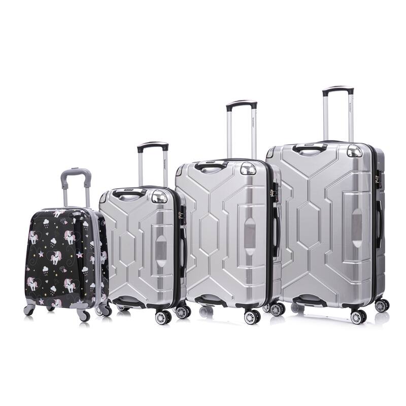 3 Piece Technology PC Hardshell Lightweight Durable Suitcase with Rotating Wheels and Adjustable Ergonomic Telescopic Handle