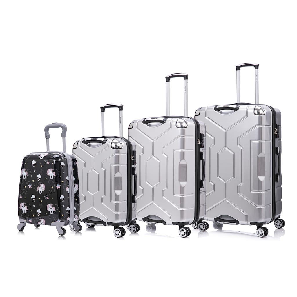 3 Piece Technology PC Hardshell Lightweight Durable Suitcase with Rotating Wheels and Adjustable Ergonomic Telescopic Handle