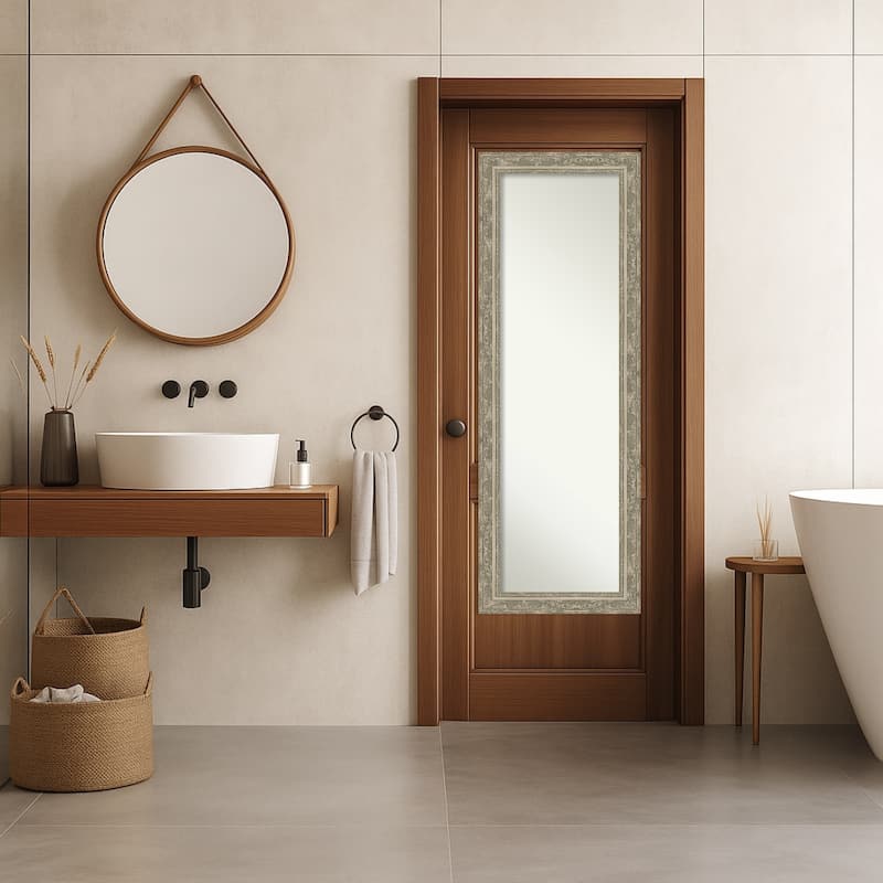 Filigree Non-Beveled Framed Full-Length On the Door Mirror