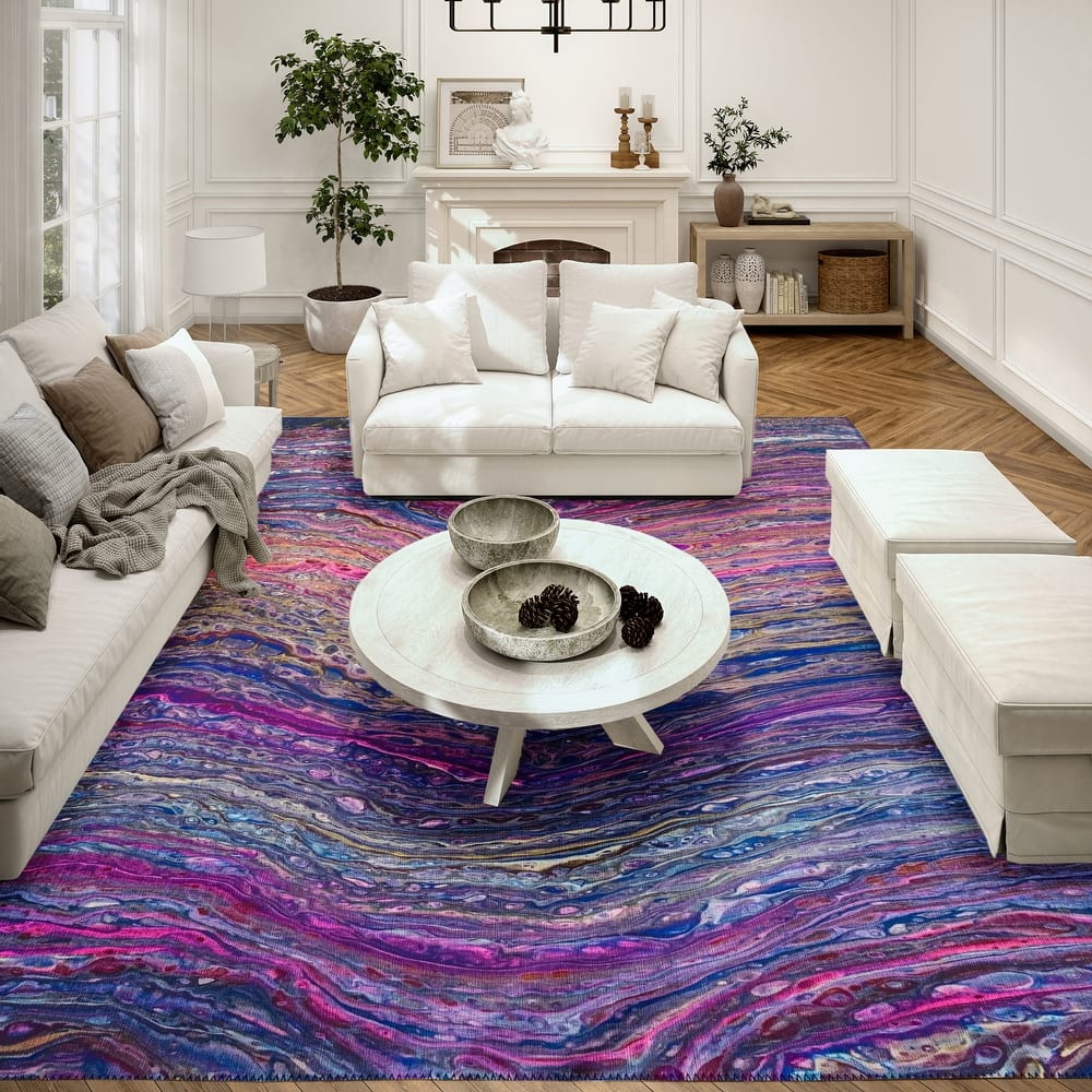 Indoor/ Outdoor Addison Karina Abstract Washable Area Rug