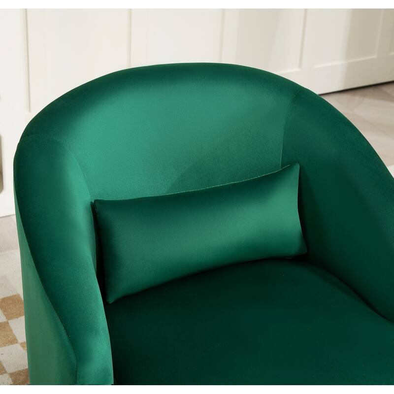 US Pride Furniture Accent Chair with Barrel-shaped Design and 360 Degree Swivel Feature