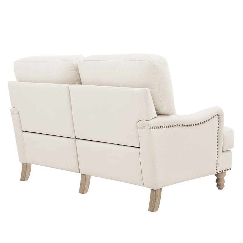 Modern 56''W 2-Seater Sofa Comfortable Solid Wood Couch with Pillows for Living Room