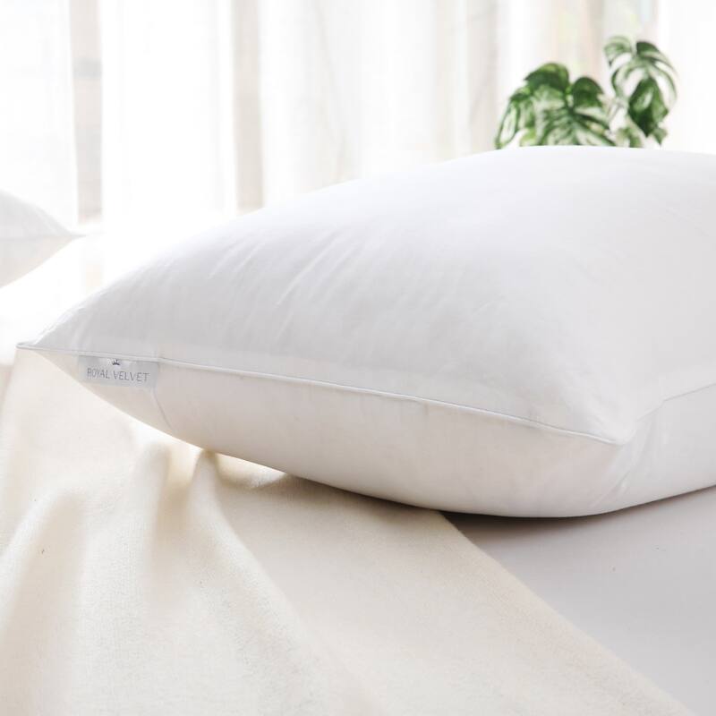 Royal Velvet White Goose Feather Down Blend Pillow, Set of 2
