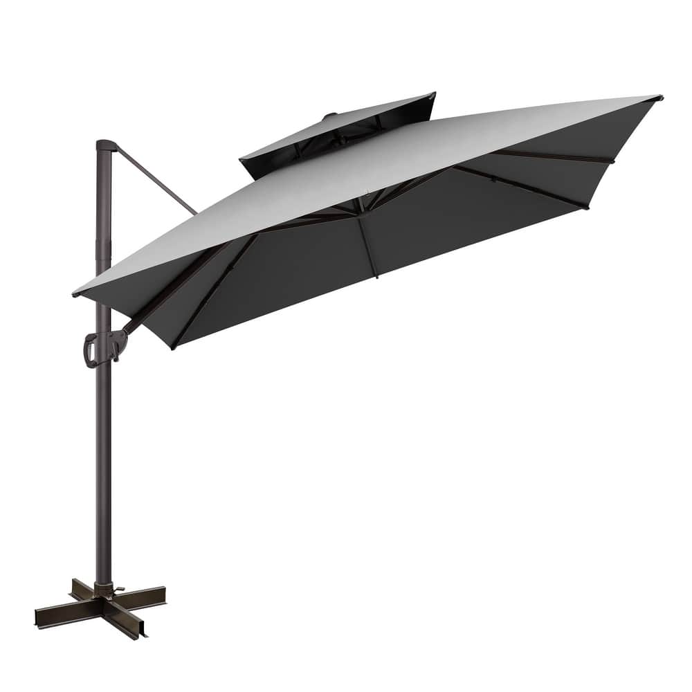 VredHom 10x10 FT Outdoor Patio Aluminum Cantilever Offset Umbrella 360 degrees Rotation