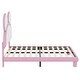 preview thumbnail 8 of 15, Upholstered Platform Bed with Cartoon Ears Shaped Headboard and LED