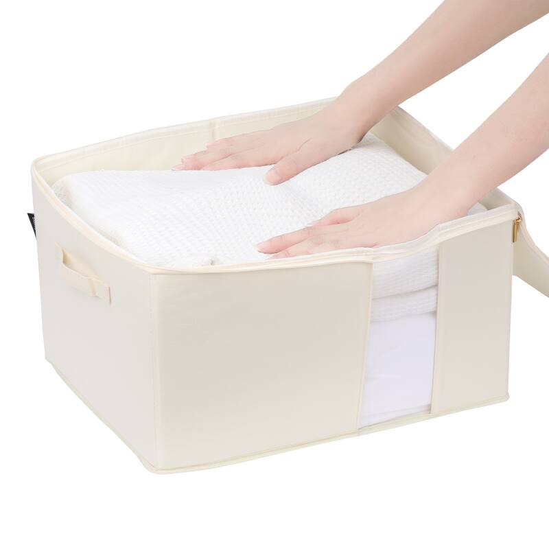 1 Pack Clothes Storage, Foldable Storage Bags for Organizing Bedroom, Clothing, Closet Organizers and Storage with Handles