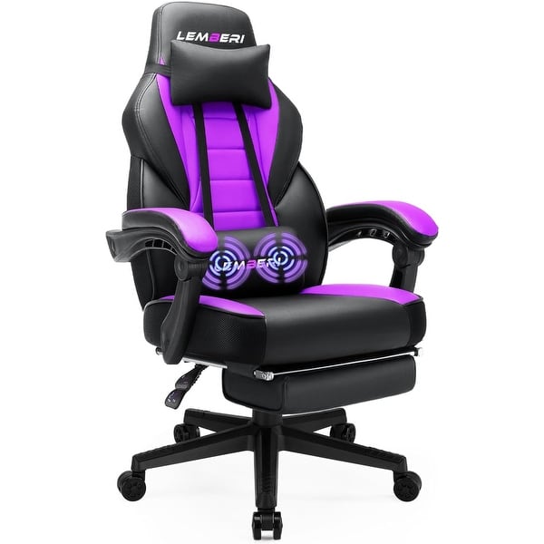 slide 2 of 8, BOSSIN Racing Style Gaming Chair,300 lbs Big and Tall gamer chair High Back Computer Chair Black/Purple
