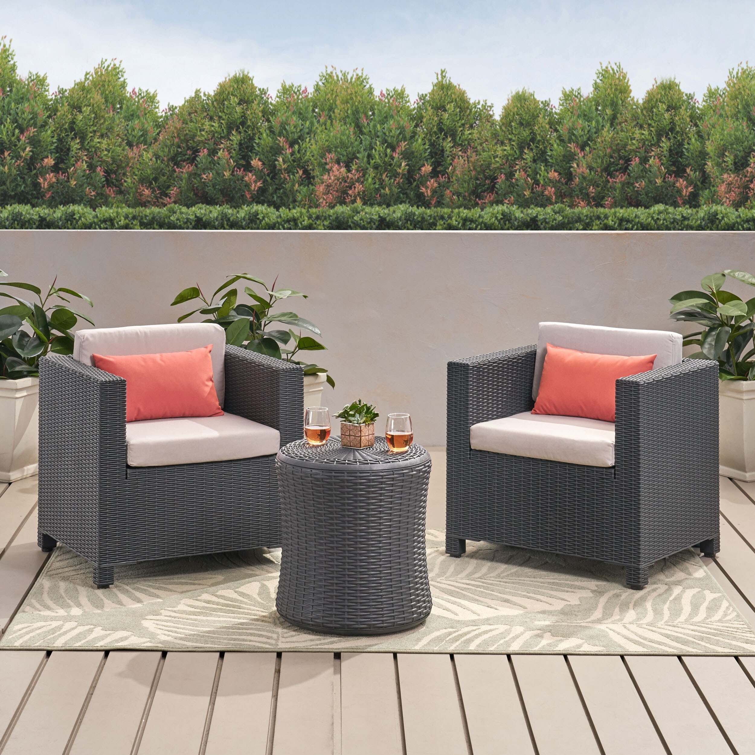 Bladen Faux Wicker Conversation by Christopher Knight Home On Sale - Overstock - 30882795