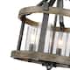 12.5 in. 4-Light Natural Iron and Distressed Faux Wood Modern Farmhouse Semi-Flush Mount Ceiling Light - 12.5"W