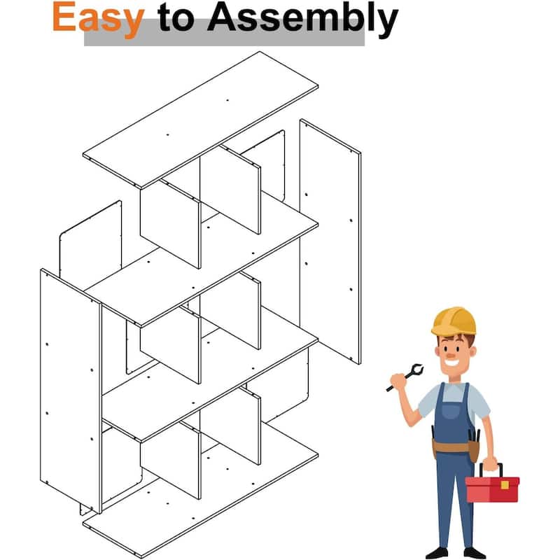 9 Cube Storage Organizer - Open Cube Bookshelf with 5 Removable Back Panels, Display Storage Bookcase for Living Room, Bedroom