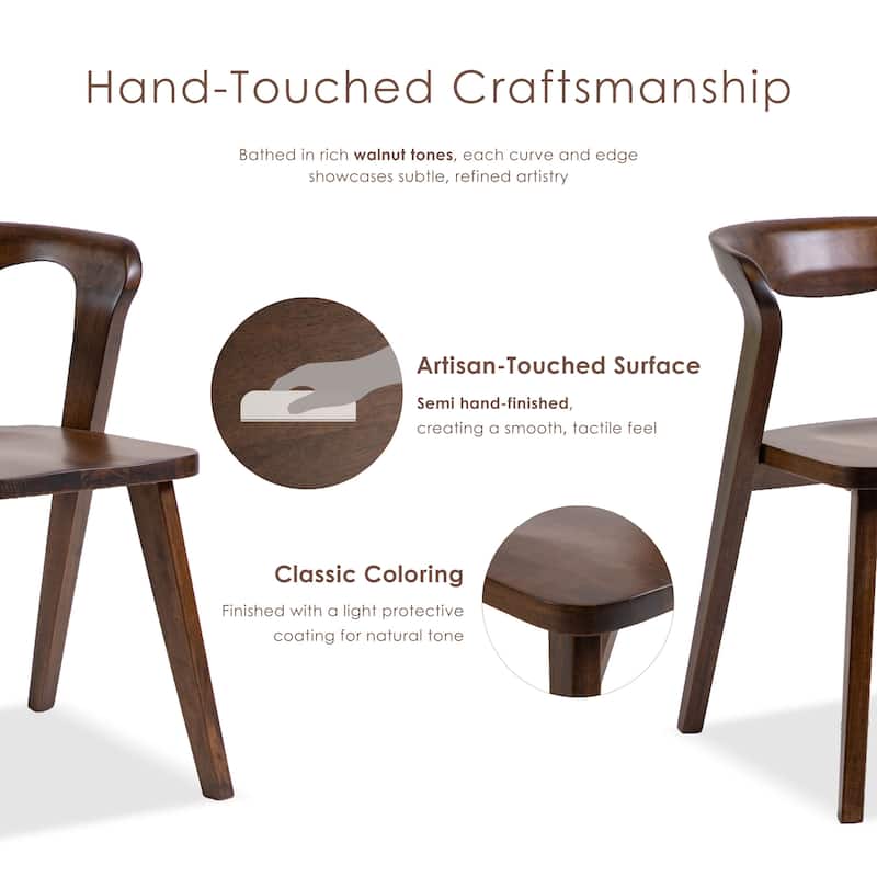 Furniture of America Abigail VI Mid-Century Modern 7-Piece Walnut Handfinished Solid Wood Dining Set