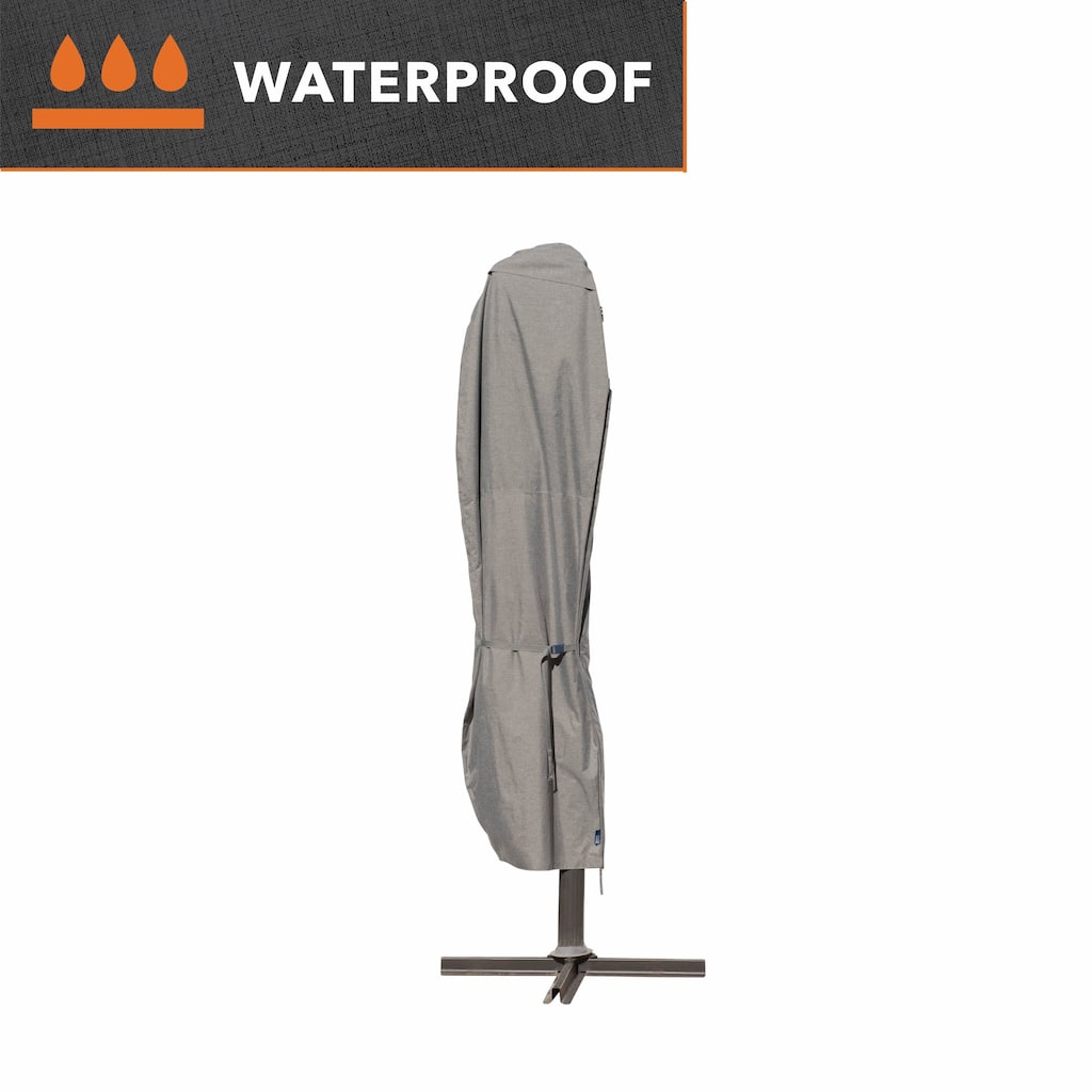 Modern Leisure Garrison Waterproof Offset Umbrella Cover, Granite - 33" x 1" x 96.5"