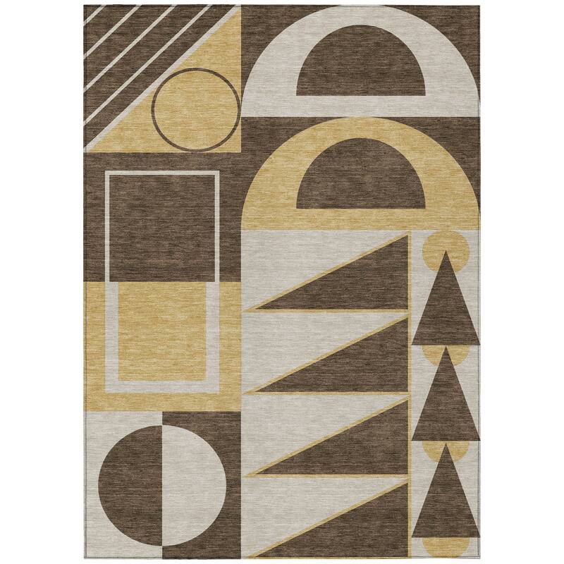 Machine Washable Indoor/ Outdoor Modern Crowley Chantille Rug