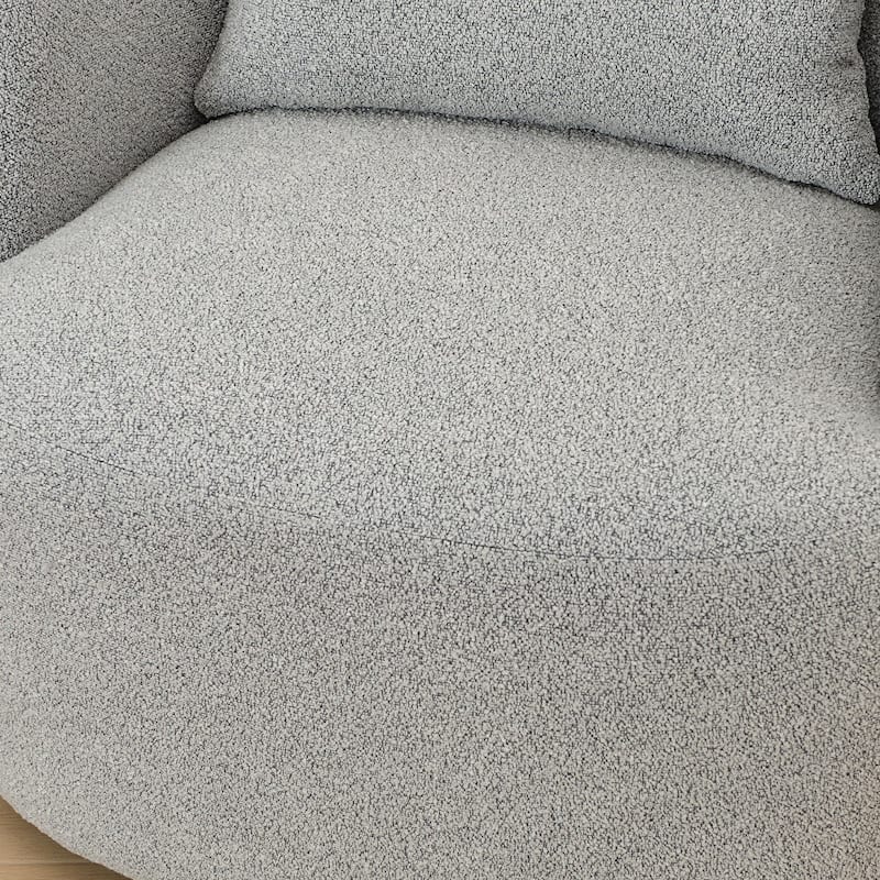 KINWELL 34" Sherpa Swivel Accent Chair Boucle Upholstered Armchair