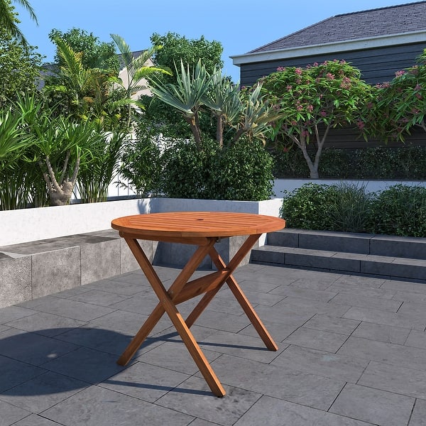 slide 1 of 5, Amazonia Outdoor Patio Wood Round Bistro Table - 1pc