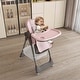preview thumbnail 24 of 38, Adjustable Foldable Baby High Chair with Tray and Wheels for 0 6 Years