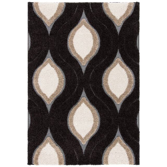 SAFAVIEH Florida Shag Bertille Geometric 1.2-inch Thick Rug