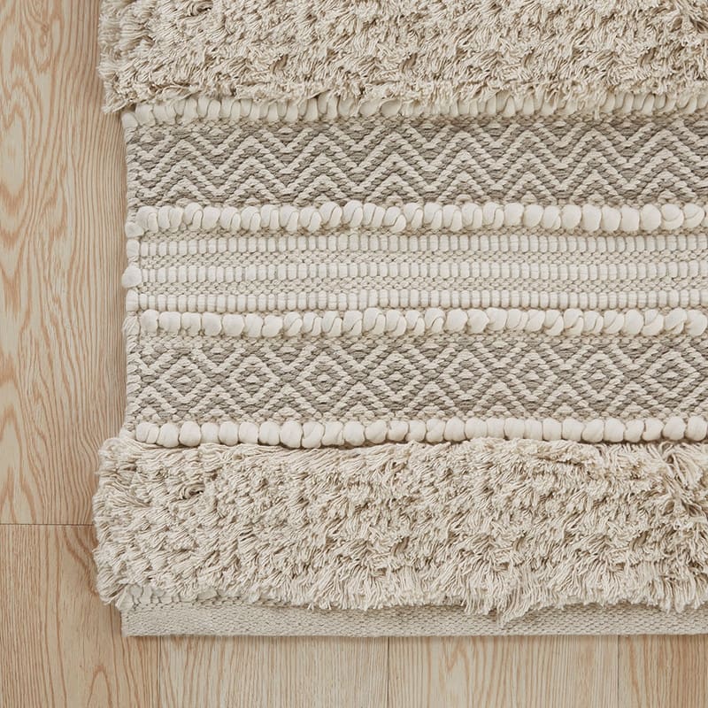 Woven Texture Stripe Bath Rug Grey 20x32"