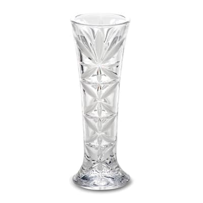 Curata Elegant Small Crystal Floral Faceted Bud Vase - 6"