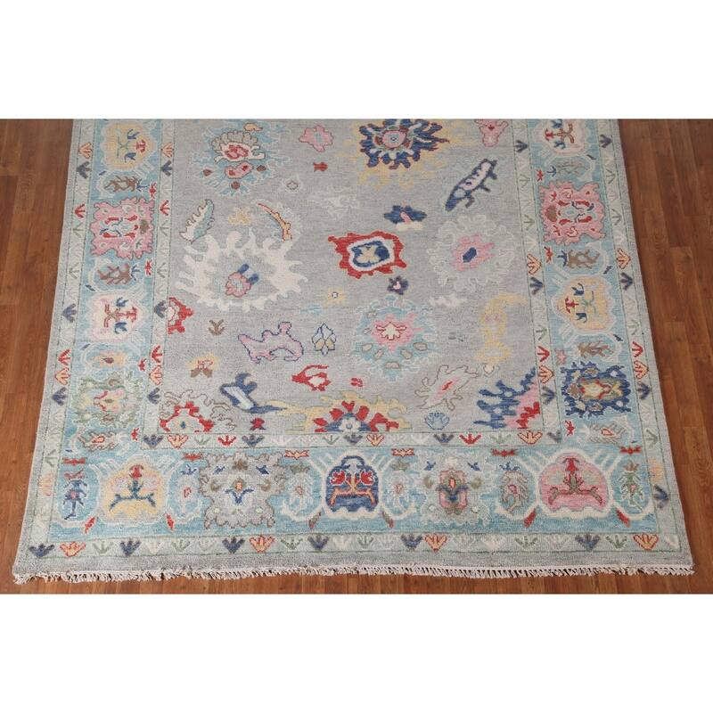 Grey Oushak Oriental Area Rug Handmade Bedroom Wool Carpet - 8'0"x 10'0"