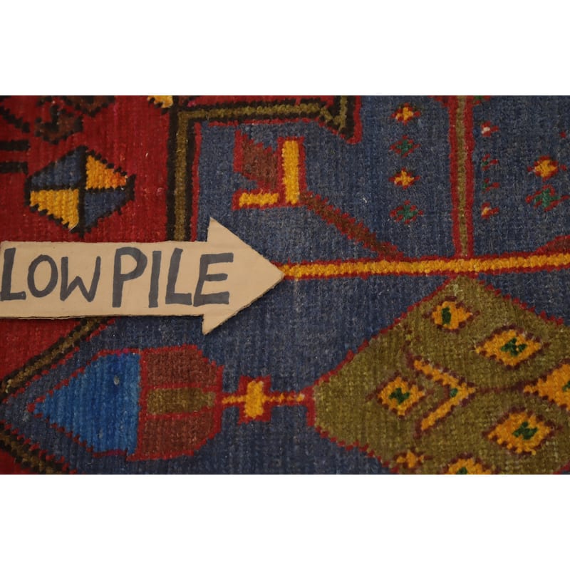 Hand Knotted Oriental 100% Wool Carpet Traditional Tribal Red Ardebil Runner Rug - 9' 0'' X 3' 7''