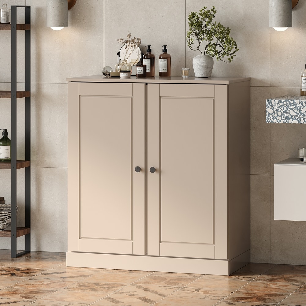 Palace Imports 100% Solid Wood Bathroom Storage Cabinet, Raised Panel Doors, Adjustable Shelves, 32" Wide, 35.75" Tall