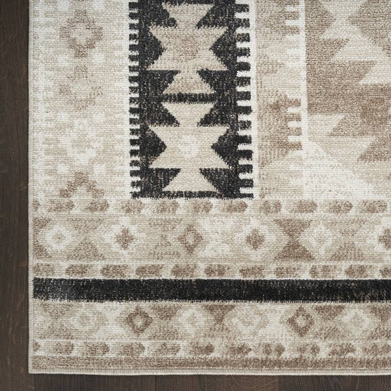 HomeRootsGeometric Bohemian Rectangle Area Rug - 84' X '63' X '0.25