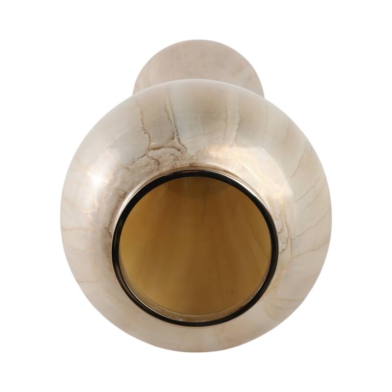 Glass Floor Vase with Tapered Body Rounded Lip Modern Glam Accent