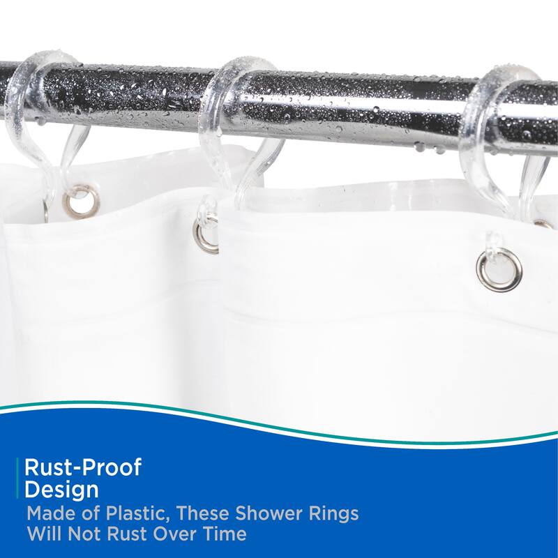 Kenney Shower Curtain Double Hooks, Set of 12