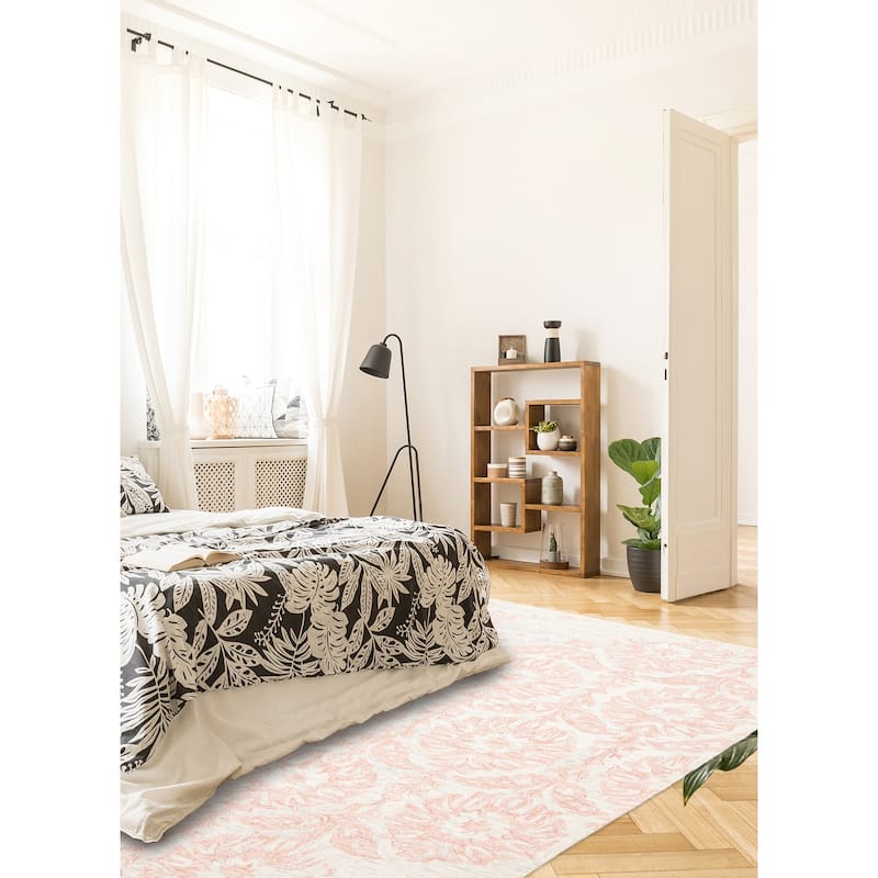 ECARPETGALLERY Hand Tufted Timeless Tan Wool Rug - 5'1 x 8'0