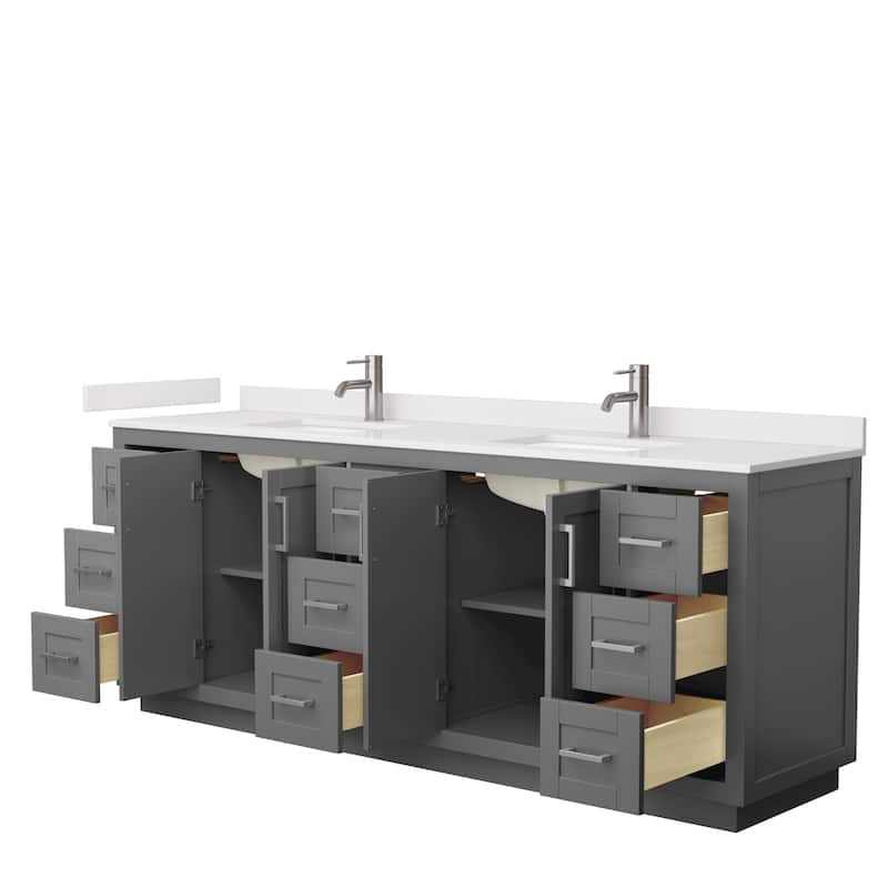 Miranda 84-inch Double Vanity, Quartz Top