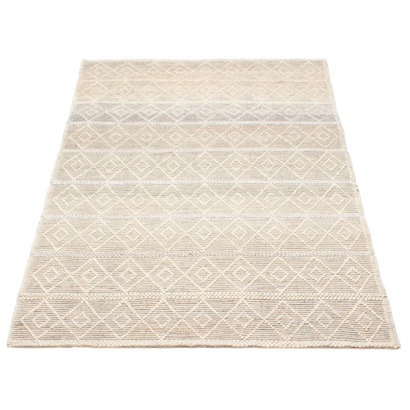 ECARPETGALLERY Braid weave Sienna Cream Wool Rug - 5'1 x 7'10