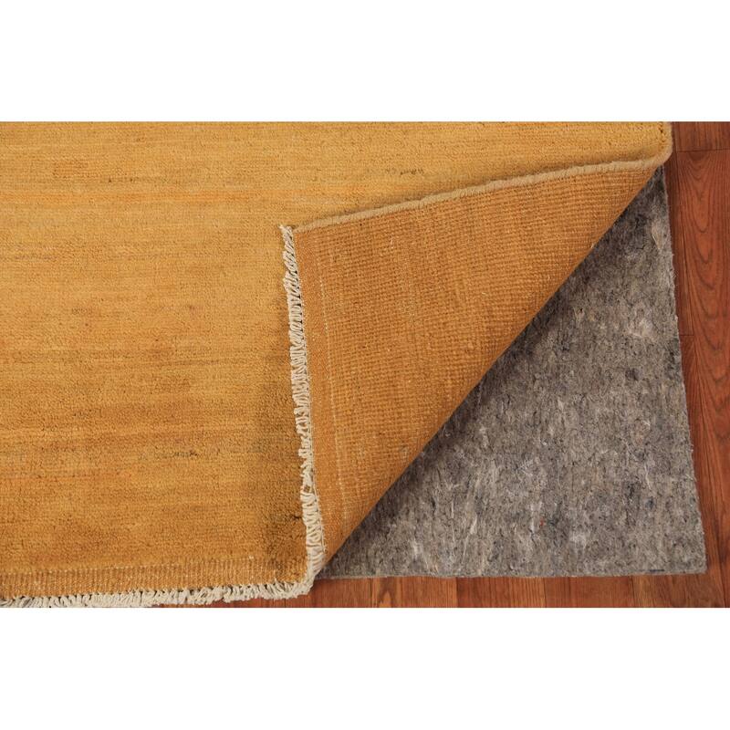 Yellow Modern Gabbeh Oriental Rug Hand-Knotted Wool Carpet - 2'7" x 6'0"