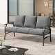 preview thumbnail 19 of 31, Outdoor Patio Metal 74" W Sofa/ 50" W Loveseat with Cushions Gray-Sofa