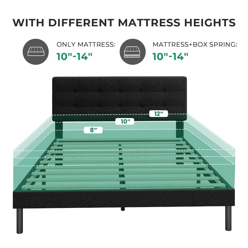 Modern Wooden Bed Frame With Headboard